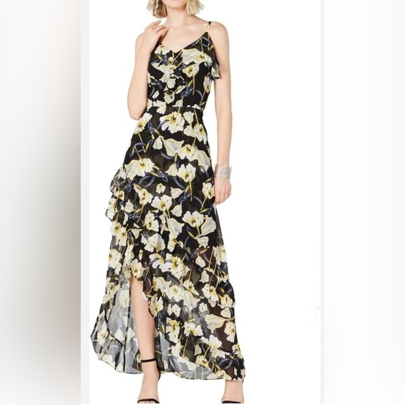 INC International Concepts black floral dress. Size 4 - Picture 9 of 10